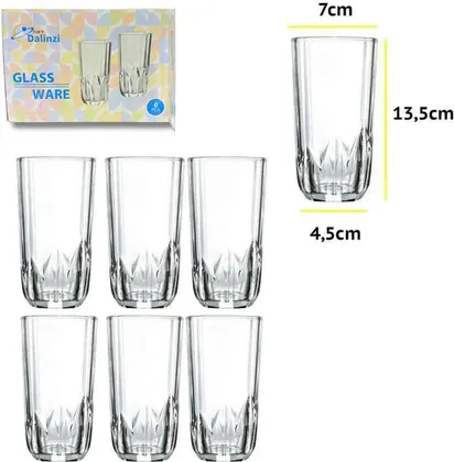 SET DE VASOS DE VIDRIO x6 HIGH QUALITY GLASS RH-439
