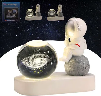 Lampara LED Astronauta con Esfera de Cristal QC10
