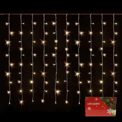 Lluvia Cortina Led Calida 120 Luces 3Mts NV35