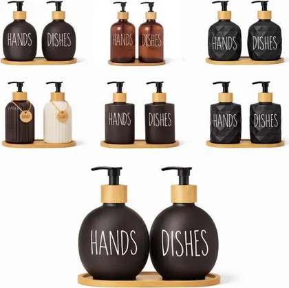 Set de 2 Botellas de Vidrio para Baño 475ml