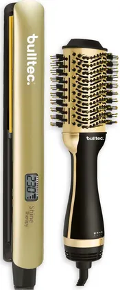 SET PLANCHA DE PELO Y CEPILLO SECADOR BULLTEC