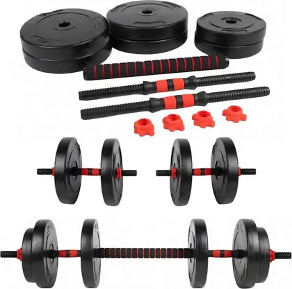 Kit Mancuernas Y Barra Tope A Rosca 20 Kg Discos Pvc OR-GY01