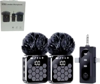 Microfono Doble QY66 Corbateros LAVALIER