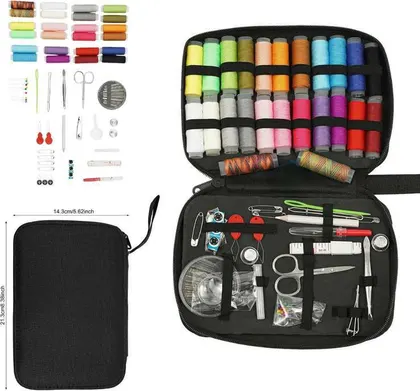 KIT DE COSTURA EN ESTUCHE NEGRO KM-61395