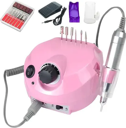 Torno Para Uñas De Mano Profesional Manicura Pedicura + Kit OM DM-205