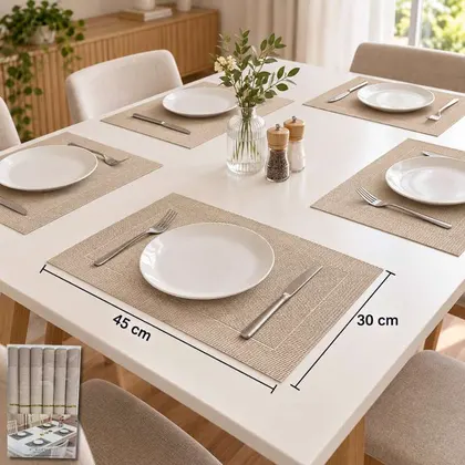 INDIVIDUALES DE MESA x6 PIEZAS 45x30cm PLACEMAT KM-64507