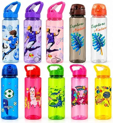 BOTELLA INFANTIL TRANSPARENTE Y COLORES B263+027