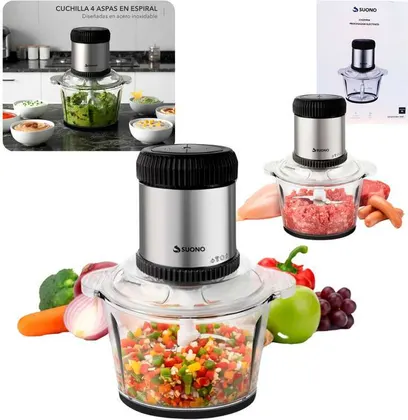 Picadora Procesadora De Alimentos Suono Cortadora 2L 500W