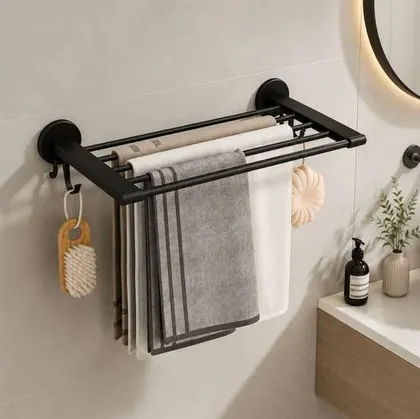 Toallero de Baño Negro/Blanco TOWEL RACK YH6613