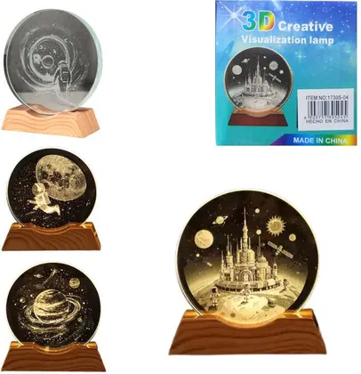 Cristal 3d Circular Plano 8CM distintos Modelos
