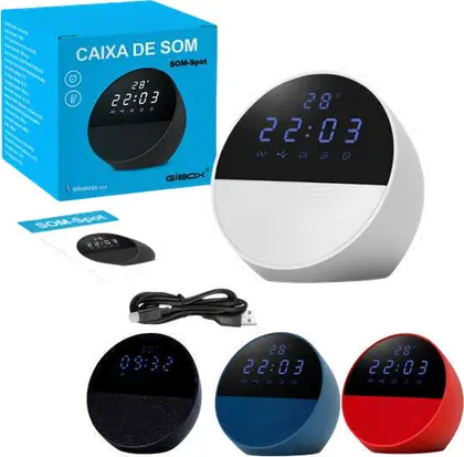 Parlante Reloj Digital Bluetooth 5.3 Aux SOM- SPOT B703