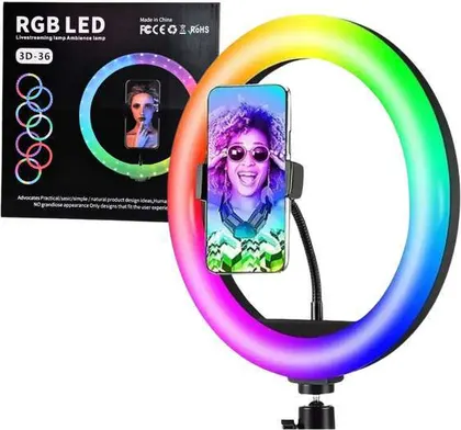 Aro De Luz 3d Profesional 36cm Rgb (Sin Trípode)