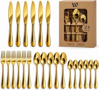 SET DE CUBIERTO X24PCS DORADO AL-25