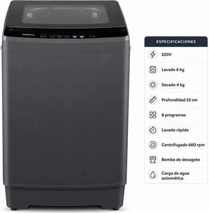 Lavarropas automatico Kanji Secado Por Calor 6 Kg – WM06DRSLD