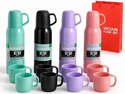 Set de Termo con Tazas 538ml VACUUM FLASK RDL-3SETB