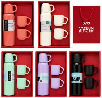 TERMO + TASAS X3PCS 648ML BOLSA ROJA