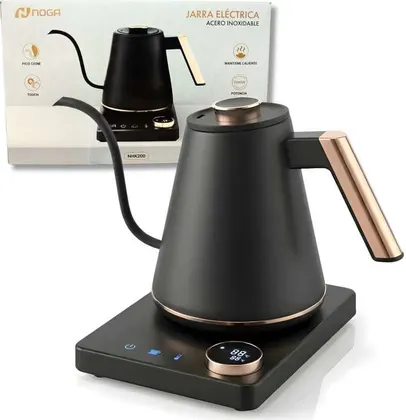 Pava Electrica 1L 1100W Temperatura Exacta Touch Pico Cisne LED NOGA NHK 200