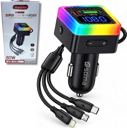 Cargador Para Auto 3 en 1 SOLMA SUPER CAR CHARGER SL-CR102
