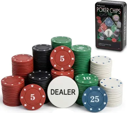 FICHAS DE POKER Caja Rectangular 100 fichas