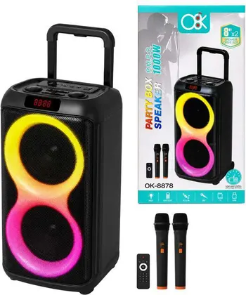 Parlante Bluetooth 2×8 Pulgadas 1000W PARTY BOX 8878