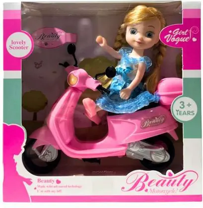Muñeca Beauty con Scooter Rosa NO925
