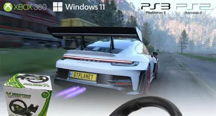 Volante y Pedal Vibration Steering X360/PS2/PS3/PC WIN