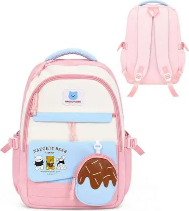 Mochila Rosa Ositos Color Pastel HAODUYOUDU NAUGHTY BEAR 6110