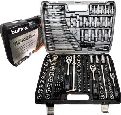 Set de Llaves Tubo Profesionales 216 Piezas BULLTEC BT0216