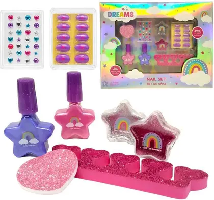 Set de Uñas Infantil Esmaltes Accesorios DREAMS NAIL SET