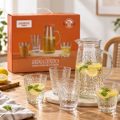 SET DE JARRA Y VASO 800ML LOVWISH LMS/L5