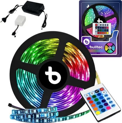 TIRA LED RGB 5MTS CON CONTROL REMOTO BULLTEC 5050