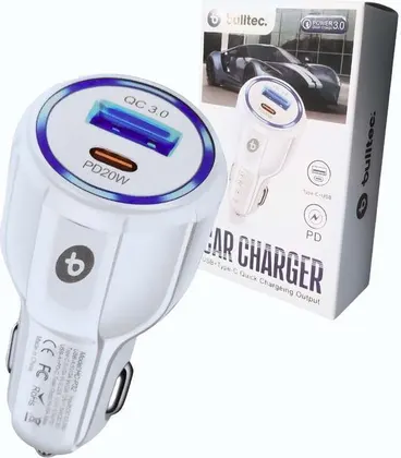 Cargador Para Auto Carga Rápida 20W BULLTEC
