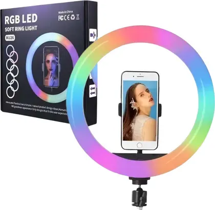 ARO DE LUZ RGB LED MJ26 10 Pulgadas (Sin tripode)