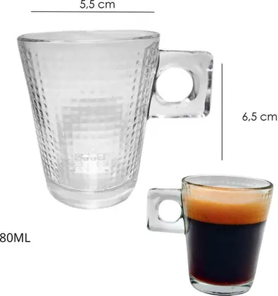 TAZA DE CAFE VIDRIO Jarrito 80ml 3T300258