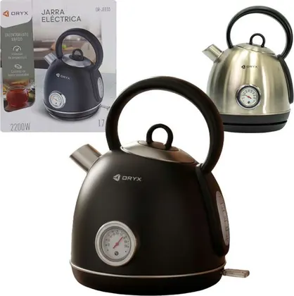 Pava Eléctrica Estilo Retro Redonda 2200W 1.7Lts ORYX OR-JEE03
