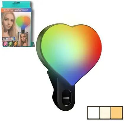 Luz Portátil Para Selfies Con Clip Para Teléfono RGB DY-04