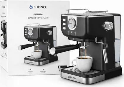 Cafetera Espresso Maker con Vaporizador de Leche SUONO