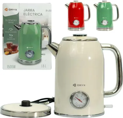 Pava Eléctrica Estilo Retro Alta Varios Colores 1500W 1.8L ORYX JEE03