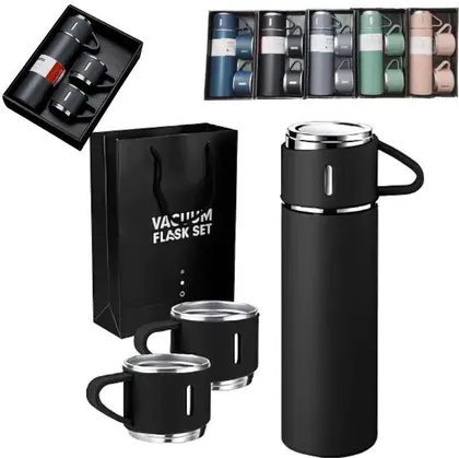 KIT DE TERMO CON TASAS VACUUM FLASK SET