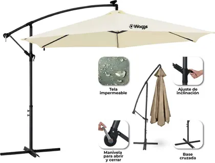 Sombrilla Parasol Lateral Waggs Grande 3m Beige SOMB01